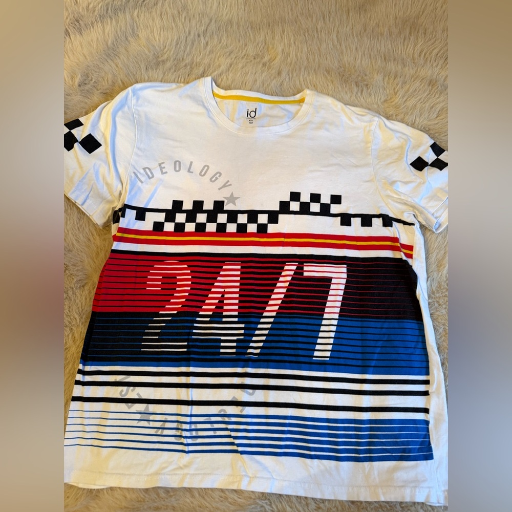 Ideology White and Blue T-Shirt